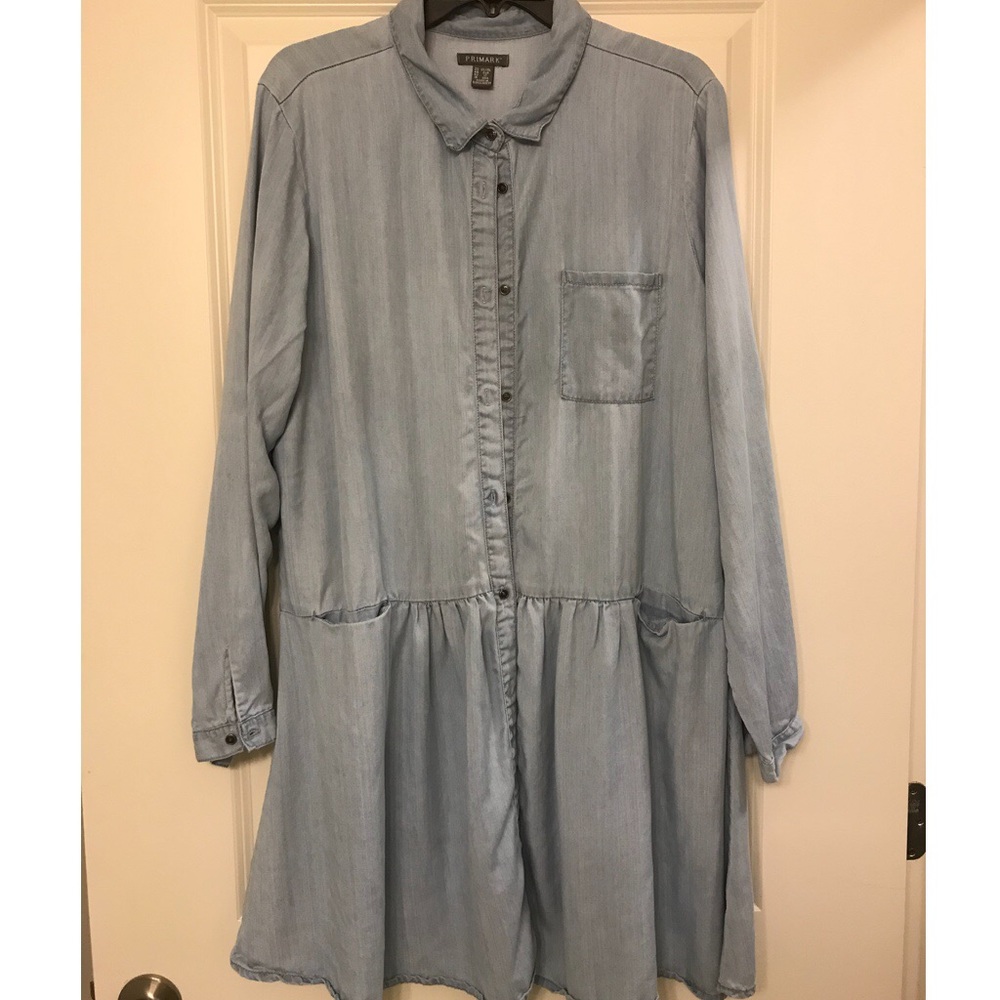 DENIM RUFFLED DRESS